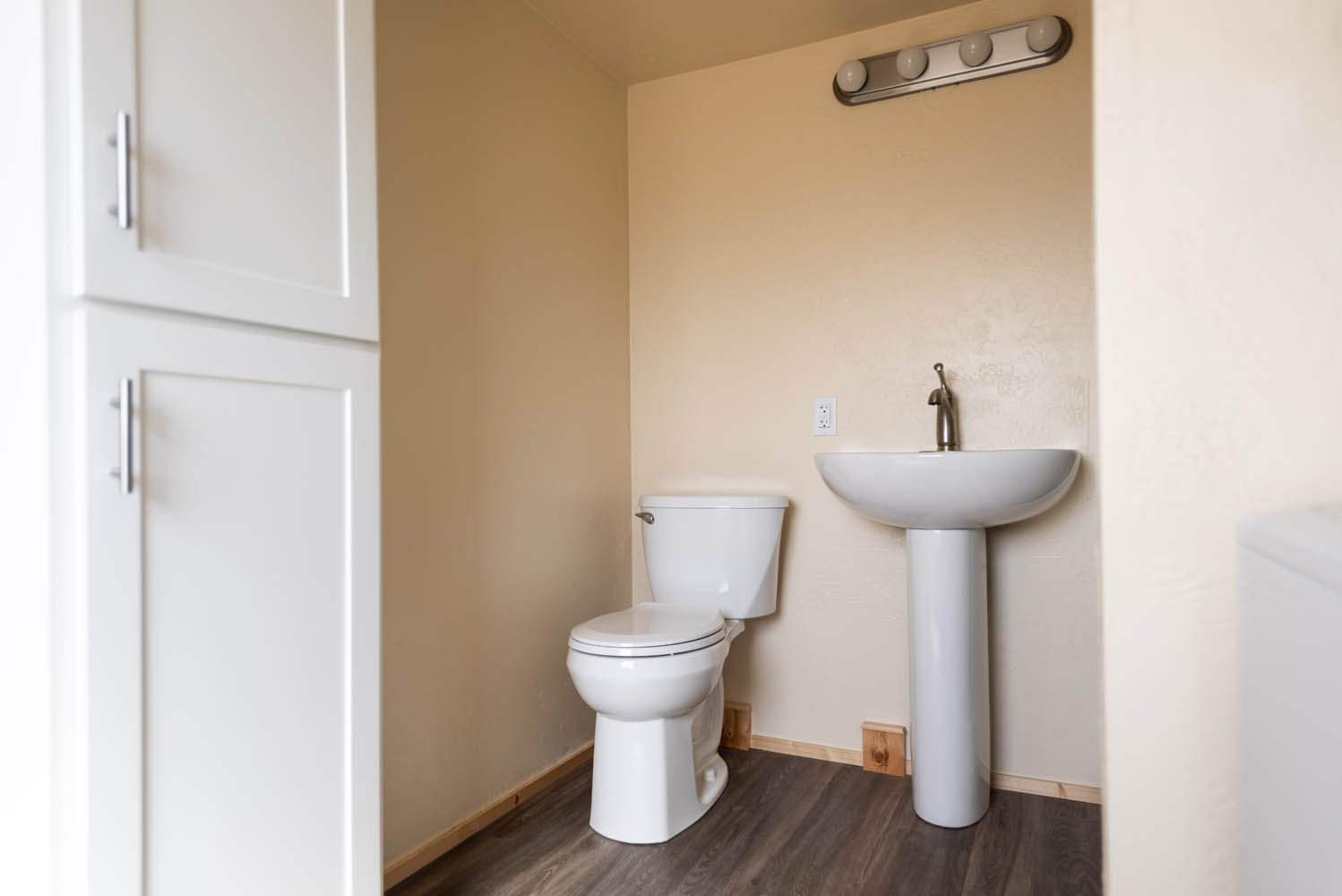 toilet & sink in ADA friendly tiny house