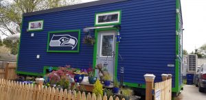 Willamette Farmhouse style painted in Seattle Seahawk colors & logo